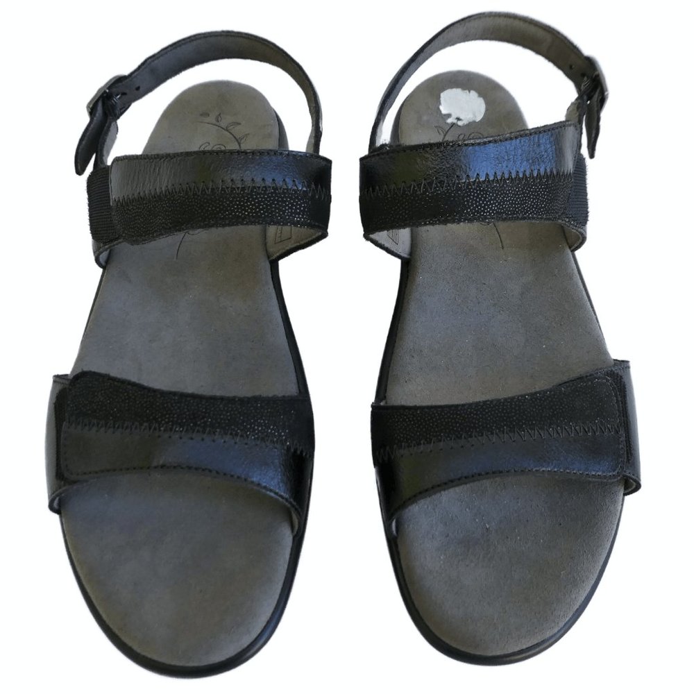 SAS Nudu Sandal Midnight Comfort Shoe Leather Upper Padded Adjustable Strap 11 S